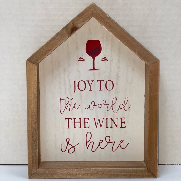 Christmas Tabletop Sign Home Decor Holiday Wine Glass Decorations Santa Wreath - Picture 4 of 17